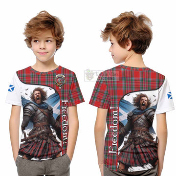 MacBean (MacBain) Crest Tartan Kid T-Shirt Inspired by the Freedom of Scottish Warrior - Tartan Vibes Clothing