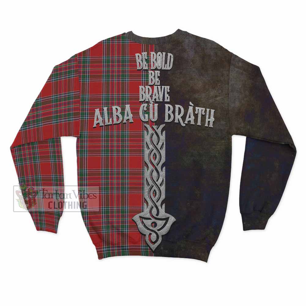 MacBean (MacBain) Tartan Family Crest Sweatshirt Alba Gu Brath Be Brave Lion Ancient Style - Tartan Vibes Clothing