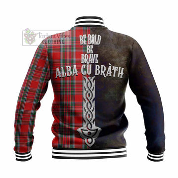MacBean (MacBain) Tartan Family Crest Baseball Jacket Alba Gu Brath Be Brave Lion Ancient Style - Tartan Vibes Clothing