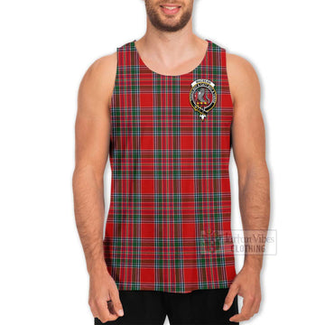 MacBean (MacBain) Tartan Men's Tank Top with Family Crest and Bearded Skull Holding Bottles of Whiskey - Tartan Vibes Clothing