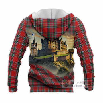 MacBean (MacBain) Tartan Family Crest Knitted Hoodie with Scottish Ancient Castle Style - Tartan Vibes Clothing
