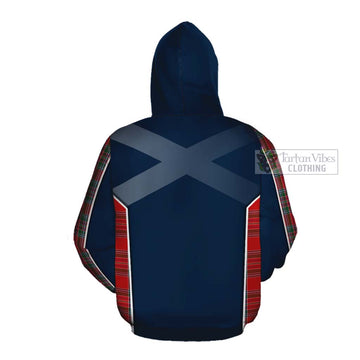 MacBean (MacBain) Tartan Cotton Hoodie with Family Crest and Scottish Thistle Vibes Sport Style Pullover Hoodie - Tartan Vibes Clothing