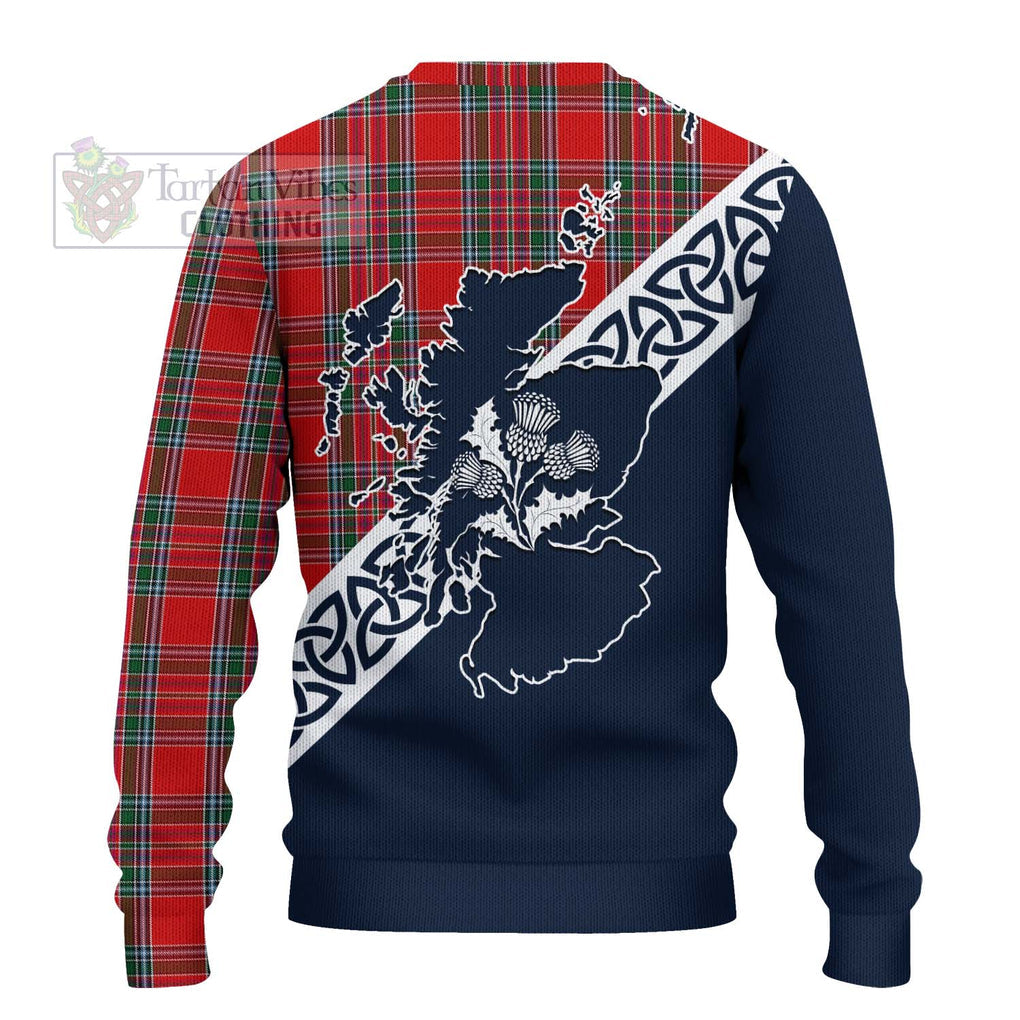 MacBean (MacBain) Tartan Ugly Sweater Featuring Thistle and Scotland Map - Tartan Vibes Clothing