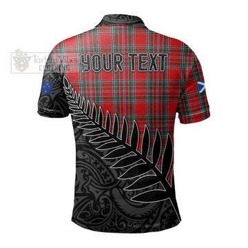 MacBean (MacBain) Crest Tartan Polo Shirt with New Zealand Silver Fern Half Style - Tartan Vibes Clothing
