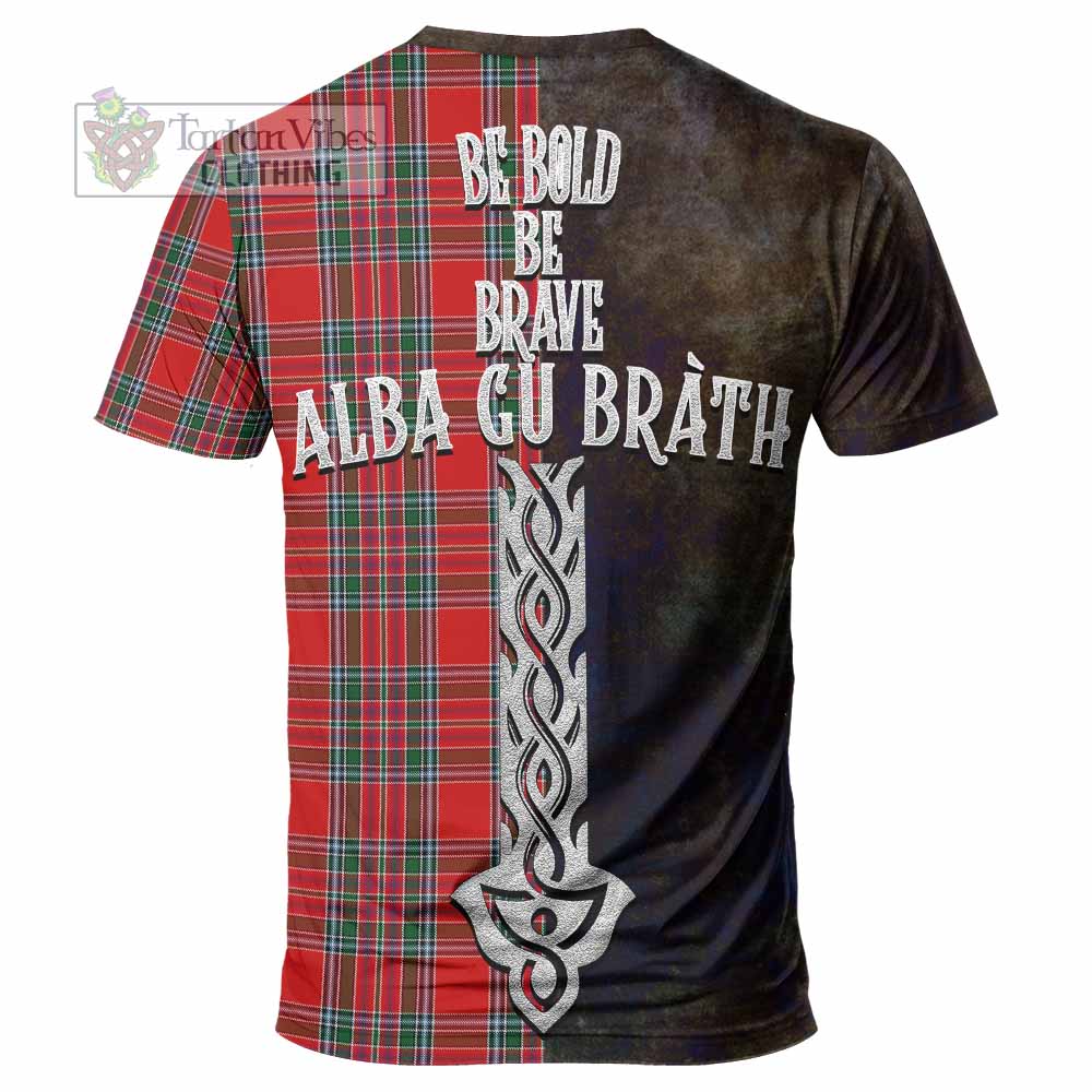 MacBean (MacBain) Tartan Family Crest T-Shirt Alba Gu Brath Be Brave Lion Ancient Style - Tartan Vibes Clothing