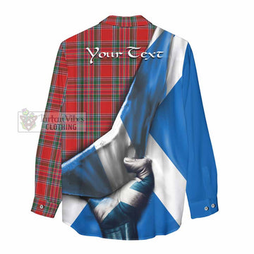 MacBean (MacBain) Tartan Women's Casual Shirt with Family Crest Scotland Patriotic Style