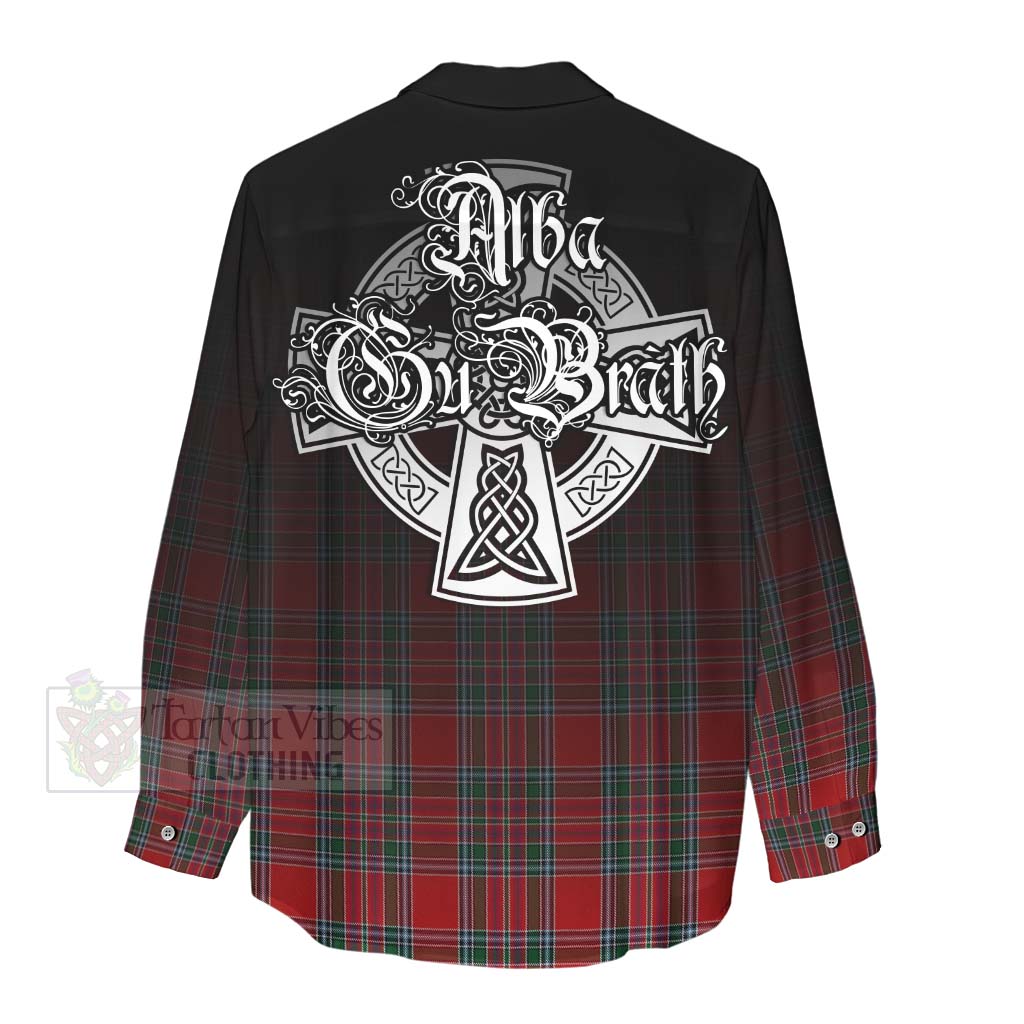 Tartan Vibes Clothing MacBean (MacBain) Tartan Women's Casual Shirt Featuring Alba Gu Brath Family Crest Celtic Inspired