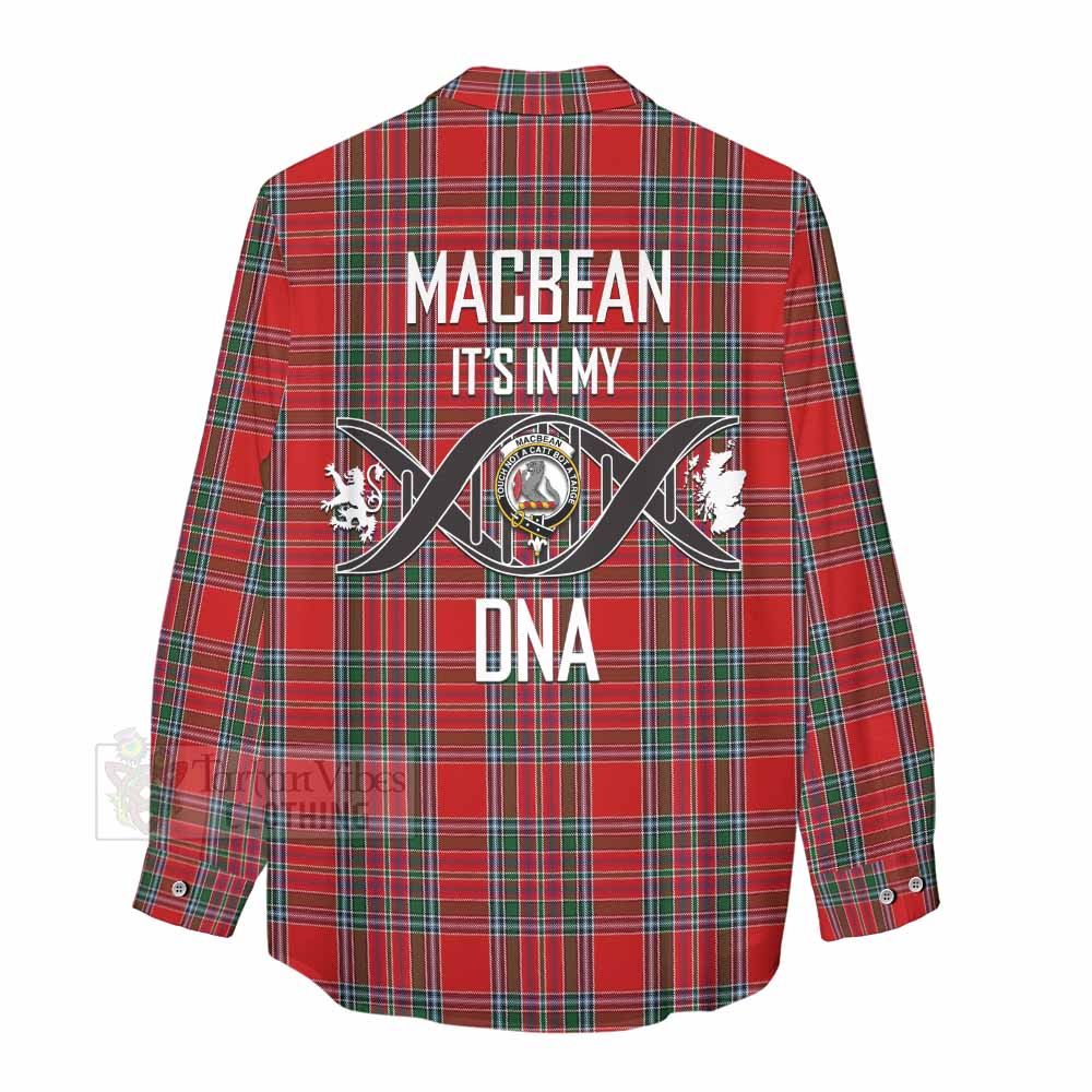 Tartan Vibes Clothing MacBean (MacBain) Tartan Women's Casual Shirt with Family Crest DNA In Me Style