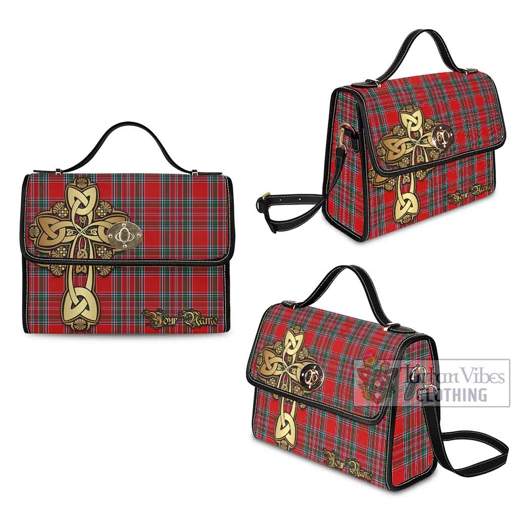 MacBean (MacBain) Tartan Waterproof Canvas Bag Golden Thistle Celtic Cross Style - Tartan Vibes Clothing