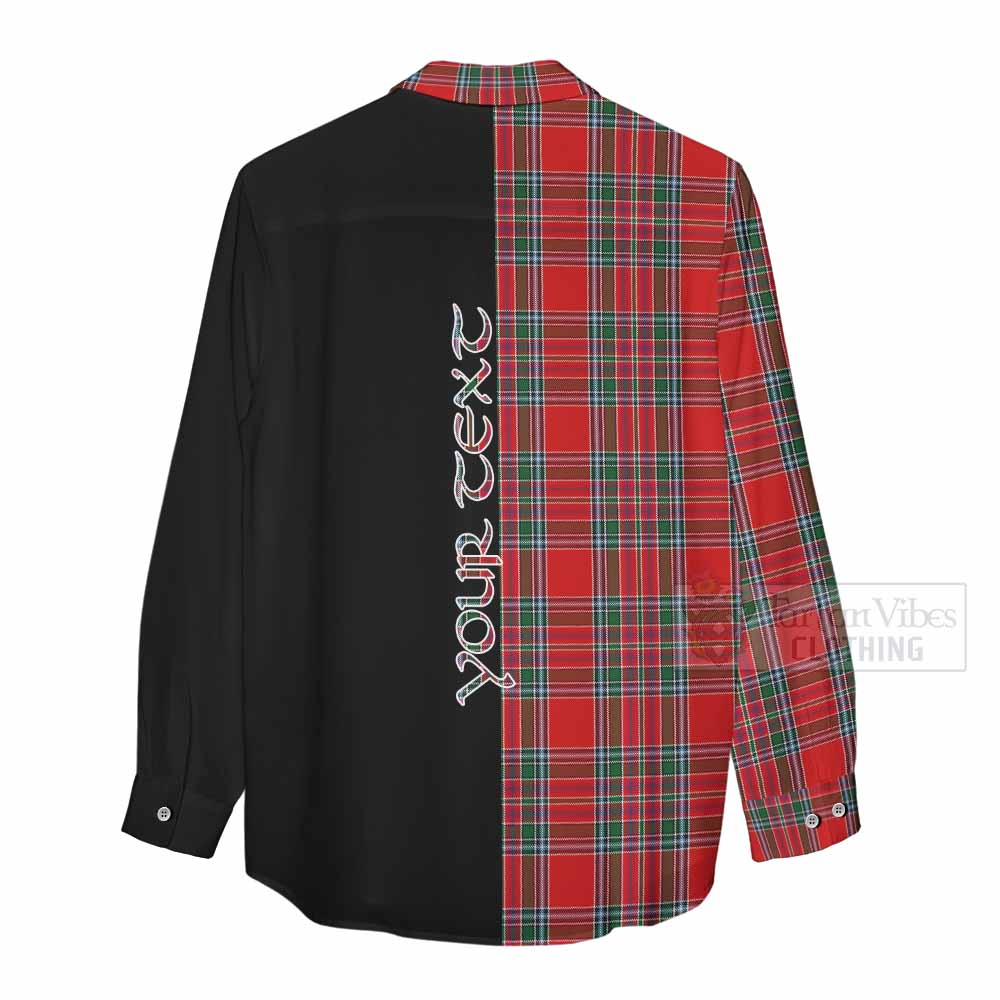 Tartan Vibes Clothing MacBean (MacBain) Tartan Women's Casual Shirt with Family Crest and Half Of Me Style