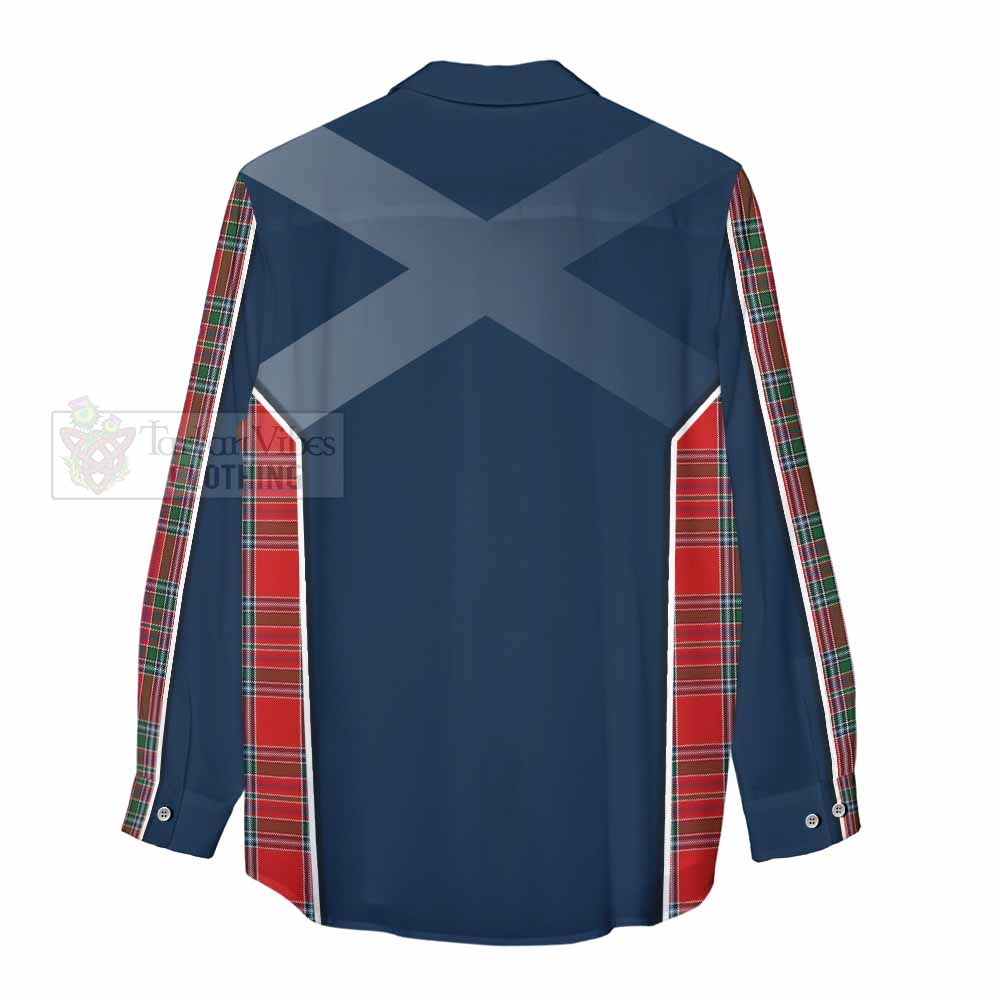 Tartan Vibes Clothing MacBean (MacBain) Tartan Women's Casual Shirt with Family Crest and Lion Rampant Vibes Sport Style