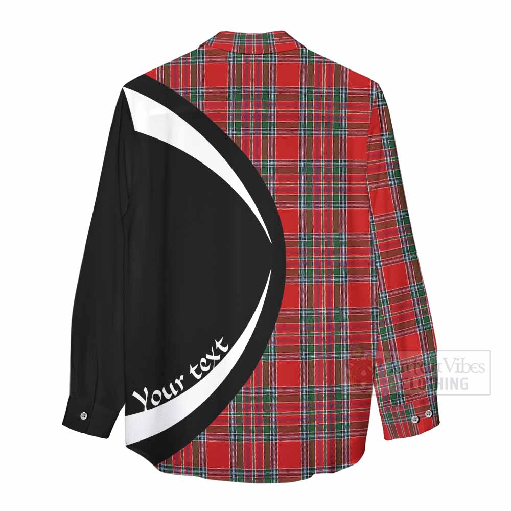 Tartan Vibes Clothing MacBean (MacBain) Tartan Women's Casual Shirt with Family Crest Circle Style