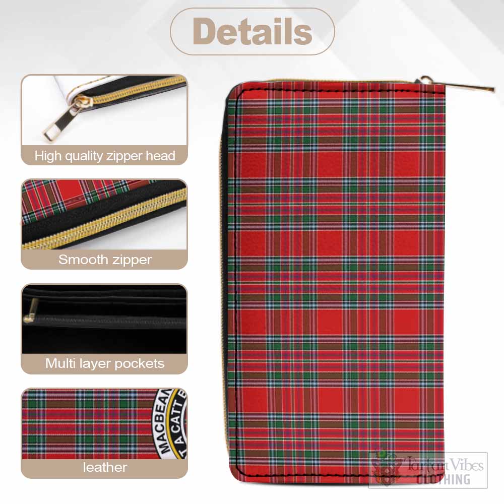 MacBean (MacBain) Tartan Women's Leather Wallet with Family Crest - Tartan Vibes Clothing