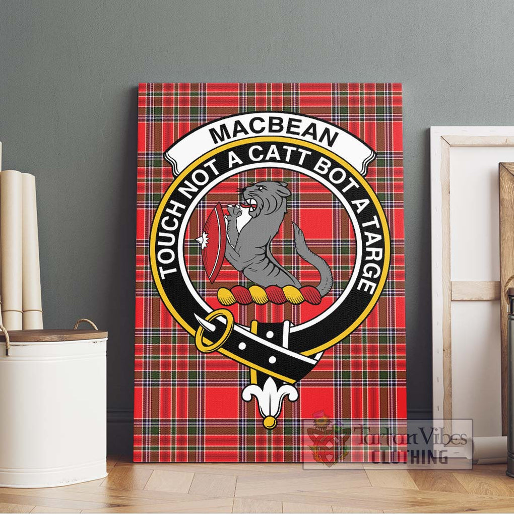 MacBean Modern Tartan Canvas Print Wall Art with Family Crest Without Frame - Tartan Vibes Clothing