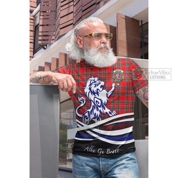 MacBean Modern Tartan Cotton T-shirt with Alba Gu Brath Regal Lion Emblem Men's Shirt - Tartan Vibes Clothing