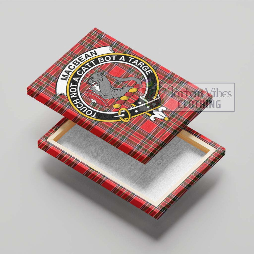 MacBean Modern Tartan Canvas Print Wall Art with Family Crest - Tartan Vibes Clothing