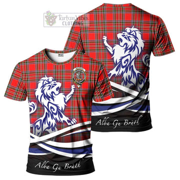 MacBean Modern Tartan Cotton T-shirt with Alba Gu Brath Regal Lion Emblem Women's Shirt - Tartan Vibes Clothing