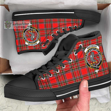 MacBean Modern Tartan High Top Shoes with Family Crest - Tartan Vibes Clothing
