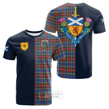 MacBeth (McBeth) Tartan Cotton T-shirt Alba with Scottish Lion Royal Arm Half Style