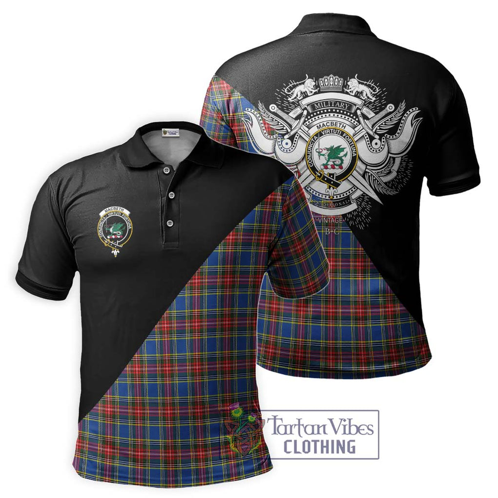 MacBeth (McBeth) Tartan Polo Shirt with Family Crest and Military Logo Style Kid - Tartanvibesclothing Shop