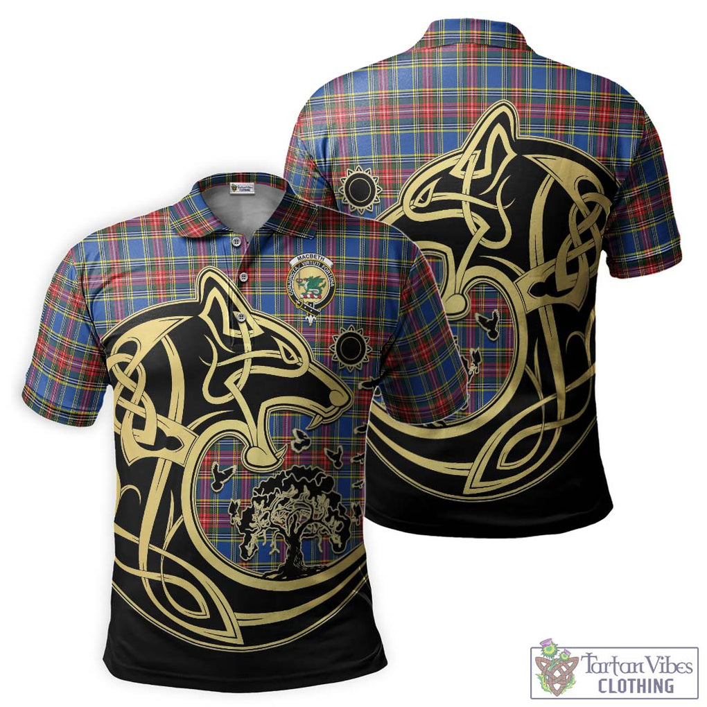 MacBeth (McBeth) Tartan Polo Shirt with Family Crest Celtic Wolf Style Kid - Tartanvibesclothing Shop