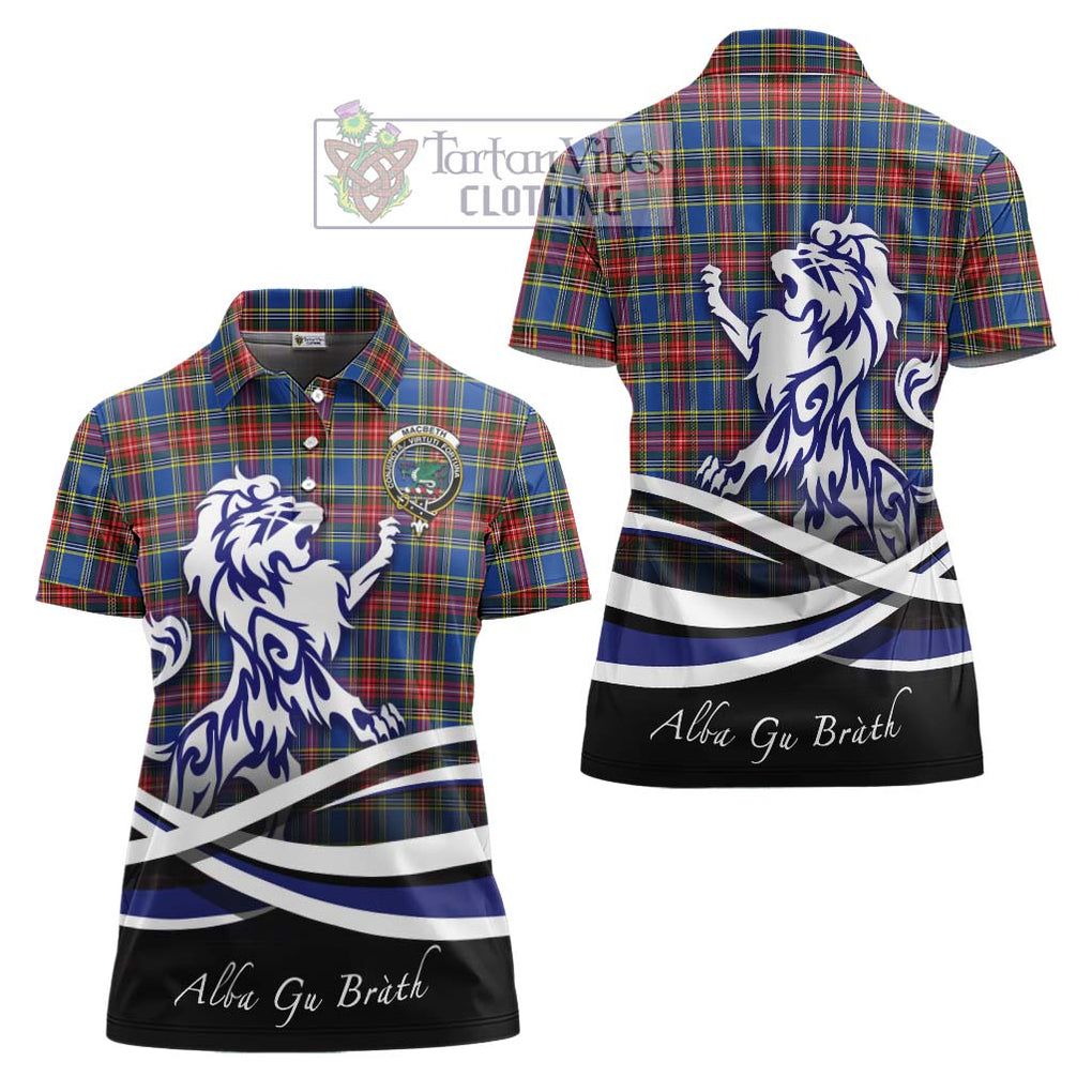 MacBeth (McBeth) Tartan Women's Polo Shirt with Alba Gu Brath Regal Lion Emblem Women - Tartanvibesclothing Shop