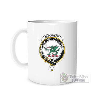MacBeth (McBeth) Family Crest Ceramic Mug White - 2D-tartanvibesclothing