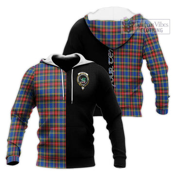 MacBeth (McBeth) Tartan Knitted Hoodie with Family Crest and Half Of Me Style