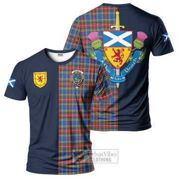 MacBeth (McBeth) Tartan T-Shirt Alba with Scottish Lion Royal Arm Half Style