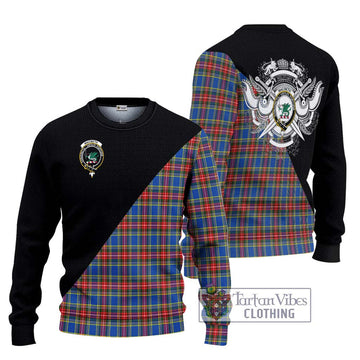 MacBeth (McBeth) Tartan Ugly Sweater with Family Crest and Military Logo Style