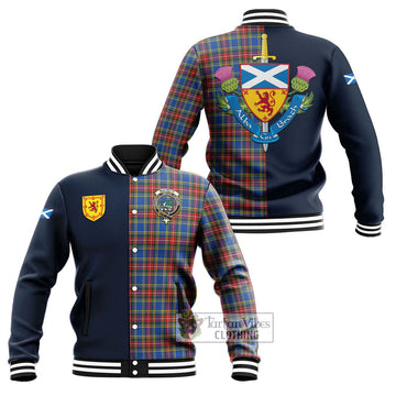 MacBeth (McBeth) Tartan Baseball Jacket Alba with Scottish Lion Royal Arm Half Style