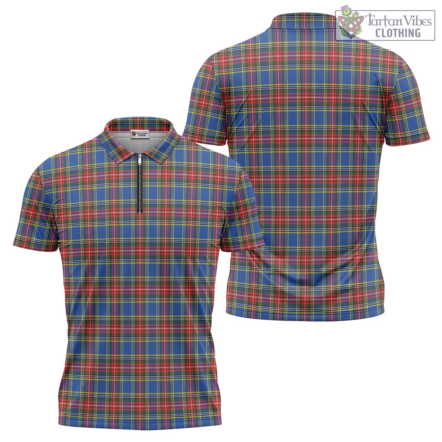 Tartan Vibes Clothing MacBeth Tartan Zipper Polo Shirt