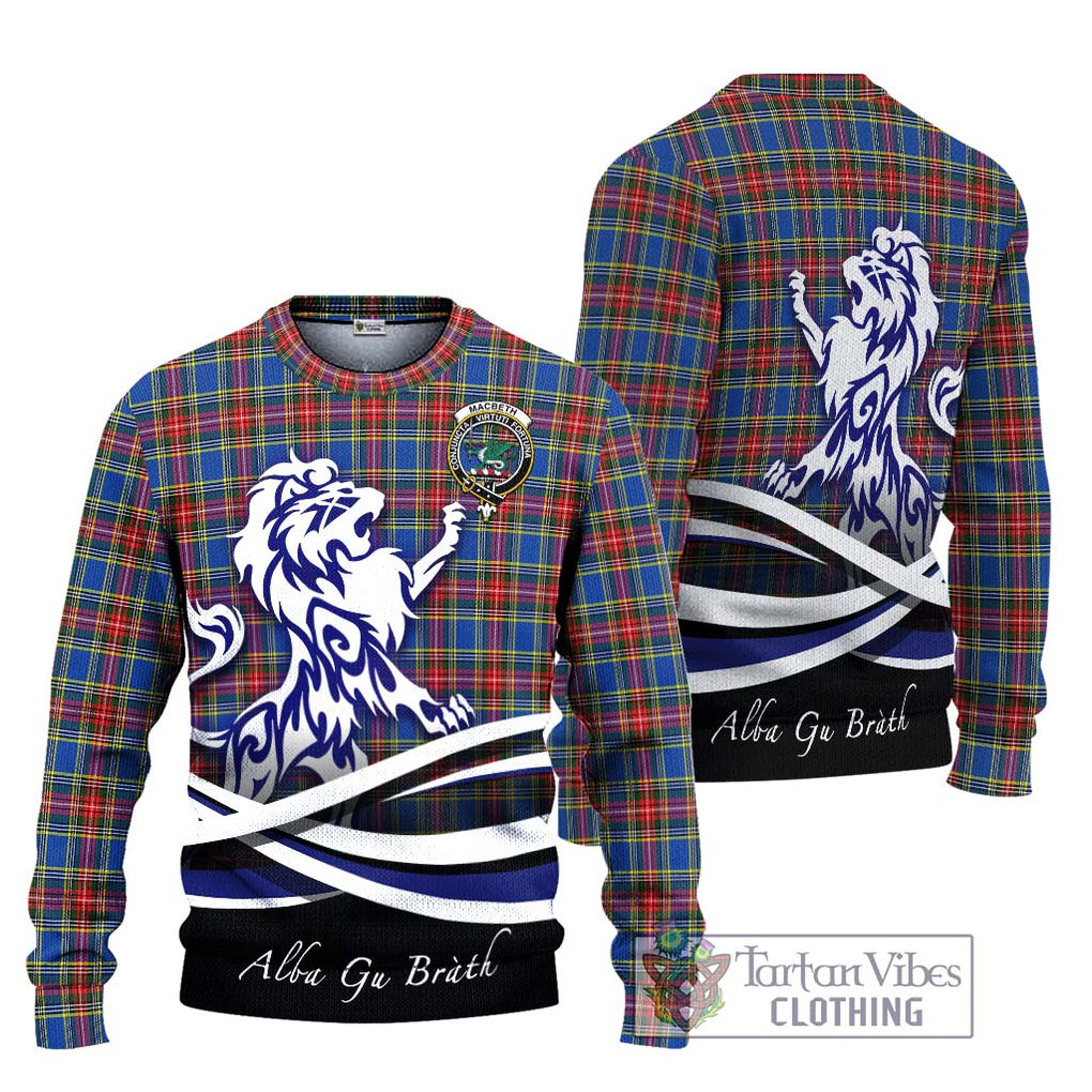 MacBeth (McBeth) Tartan Knitted Sweater with Alba Gu Brath Regal Lion Emblem Unisex - Tartanvibesclothing Shop