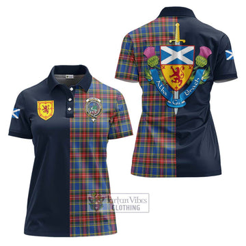 MacBeth (McBeth) Tartan Women's Polo Shirt Alba with Scottish Lion Royal Arm Half Style