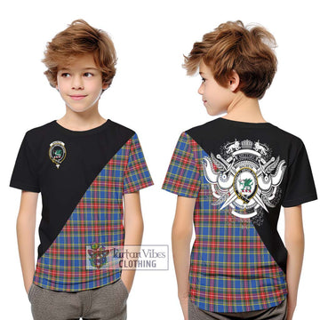 MacBeth (McBeth) Tartan Kid T-Shirt with Family Crest and Military Logo Style