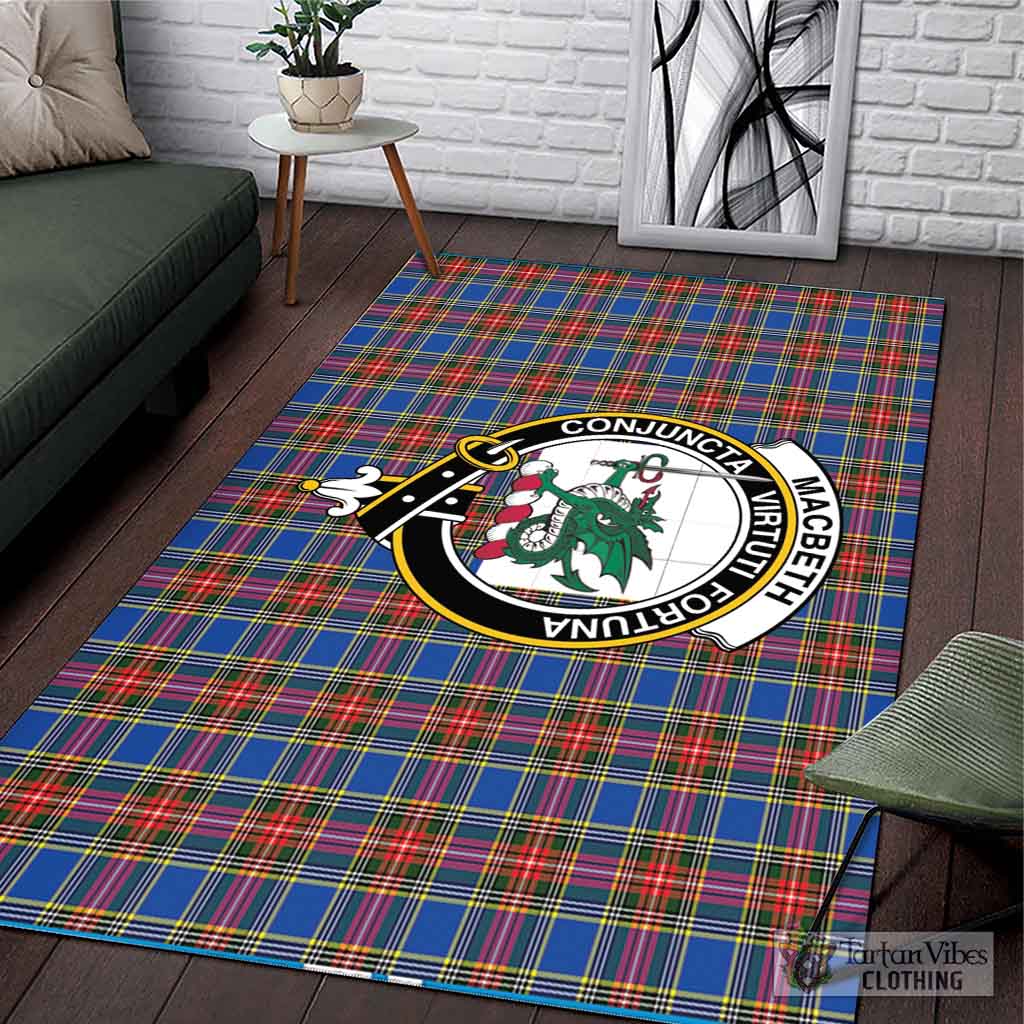 Tartan Vibes Clothing MacBeth Tartan Area Rug with Family Crest