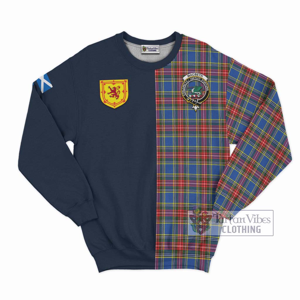 Tartan Vibes Clothing MacBeth Tartan Sweatshirt with Scottish Lion Royal Arm Half Style