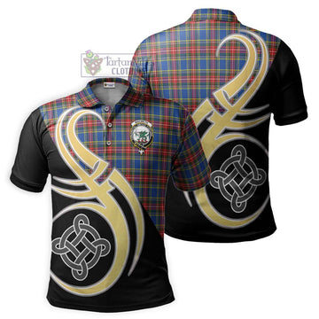 MacBeth (McBeth) Tartan Polo Shirt with Family Crest and Celtic Symbol Style