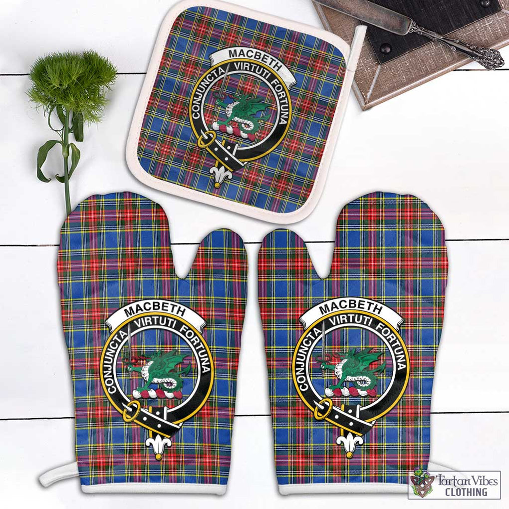 MacBeth (McBeth) Tartan Combo Oven Mitt & Pot-Holder with Family Crest White - Tartan Vibes Clothing