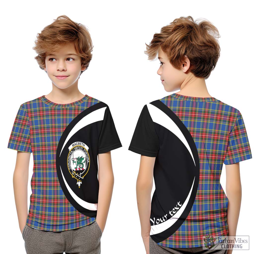 MacBeth (McBeth) Tartan Kid T-Shirt with Family Crest Circle Style Youth XL Size14 - Tartan Vibes Clothing