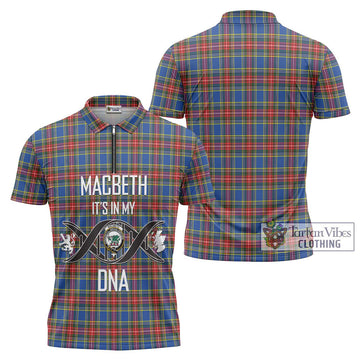 MacBeth (McBeth) Tartan Zipper Polo Shirt with Family Crest DNA In Me Style