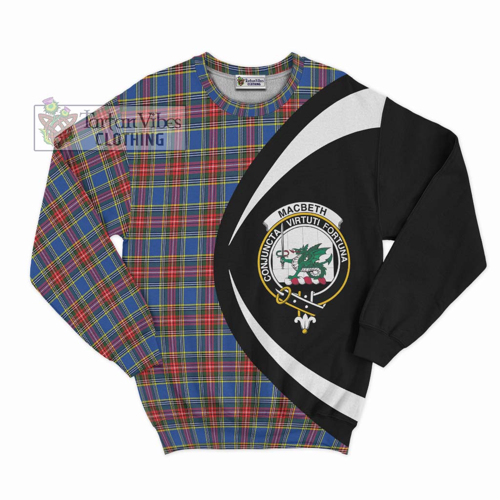 MacBeth (McBeth) Tartan Sweatshirt with Family Crest Circle Style Unisex - Tartan Vibes Clothing