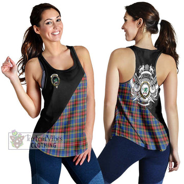 MacBeth (McBeth) Tartan Women's Racerback Tanks with Family Crest and Military Logo Style