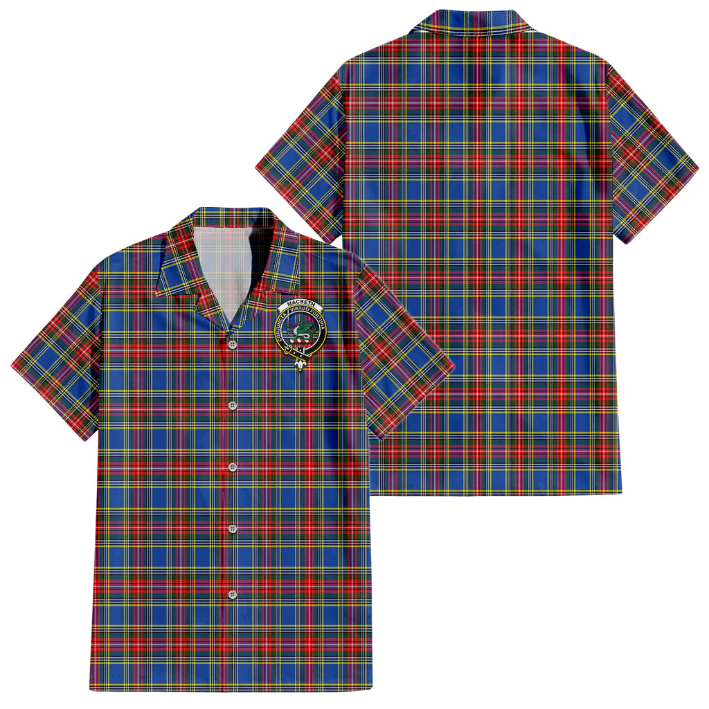 MacBeth Tartan Short Sleeve Button Down Shirt with Family Crest