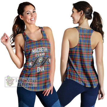 MacBeth (McBeth) Tartan Women's Racerback Tanks with Family Crest DNA In Me Style