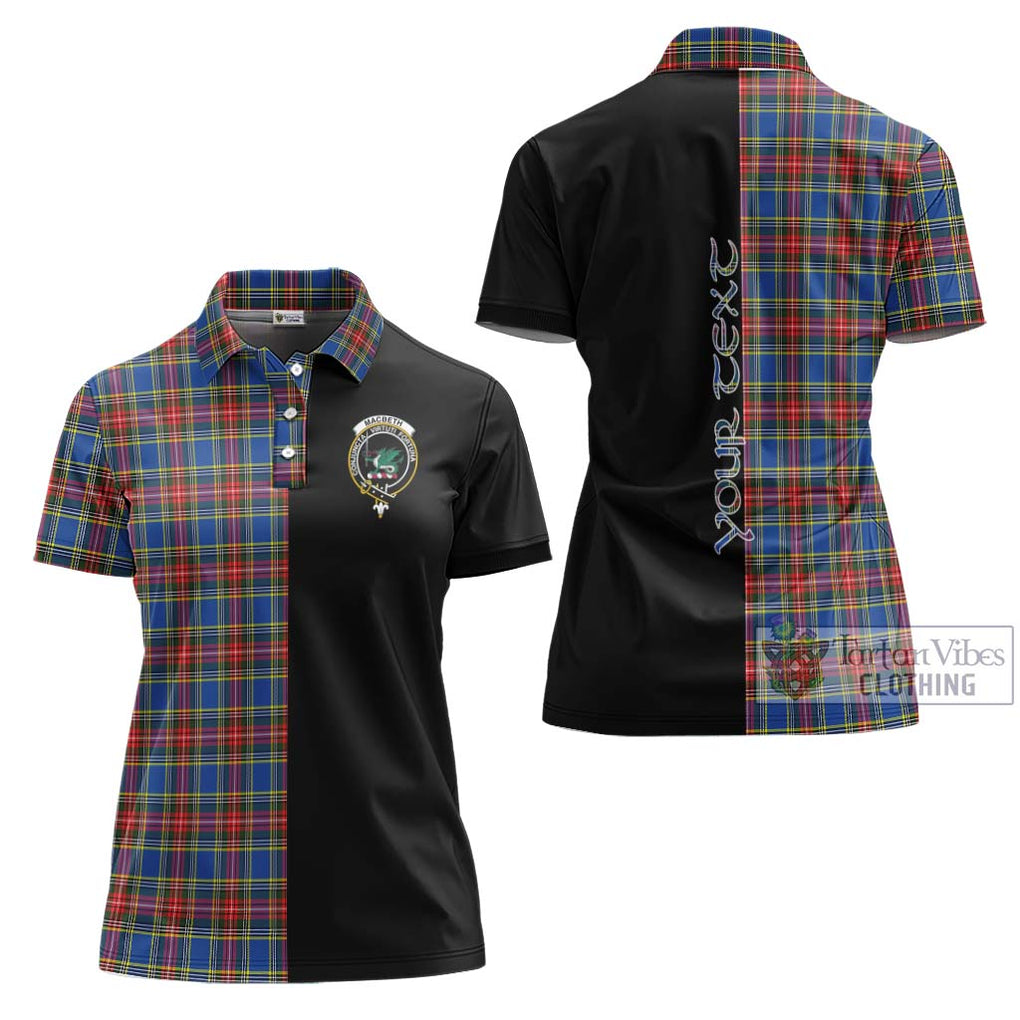 MacBeth (McBeth) Tartan Women's Polo Shirt with Family Crest and Half Of Me Style Women - Tartanvibesclothing Shop