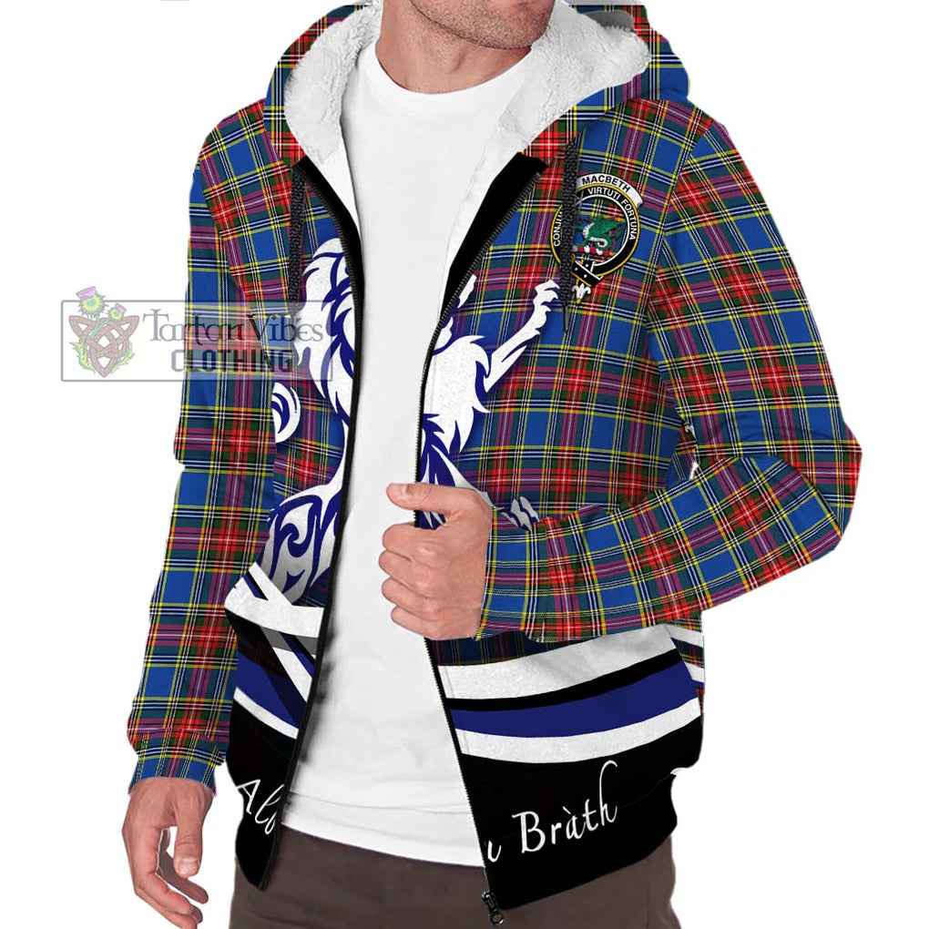 MacBeth (McBeth) Tartan Sherpa Hoodie with Alba Gu Brath Regal Lion Emblem Unisex S - Tartanvibesclothing Shop