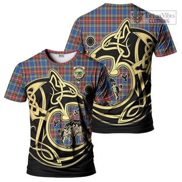 MacBeth (McBeth) Tartan T-Shirt with Family Crest Celtic Wolf Style