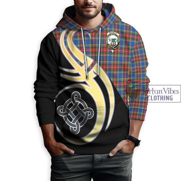 MacBeth (McBeth) Tartan Hoodie with Family Crest and Celtic Symbol Style