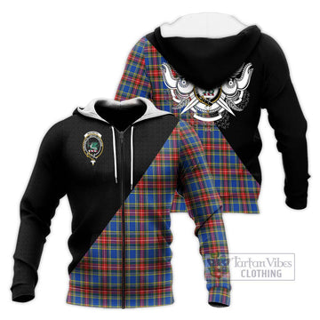 MacBeth (McBeth) Tartan Knitted Hoodie with Family Crest and Military Logo Style